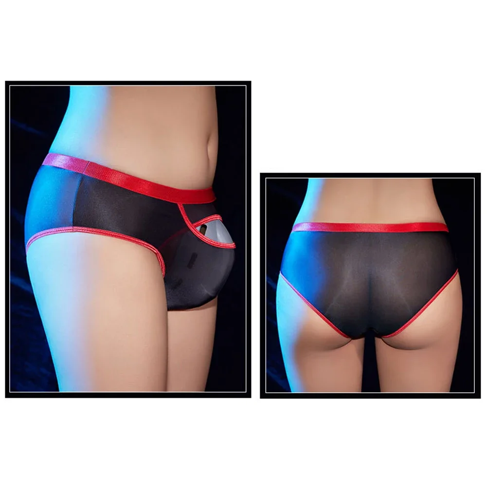 

Brand New Mens Briefs Underwear Comfortable Elastic Glossy Knickers Lingeries Opening Panties See-Through Sexy
