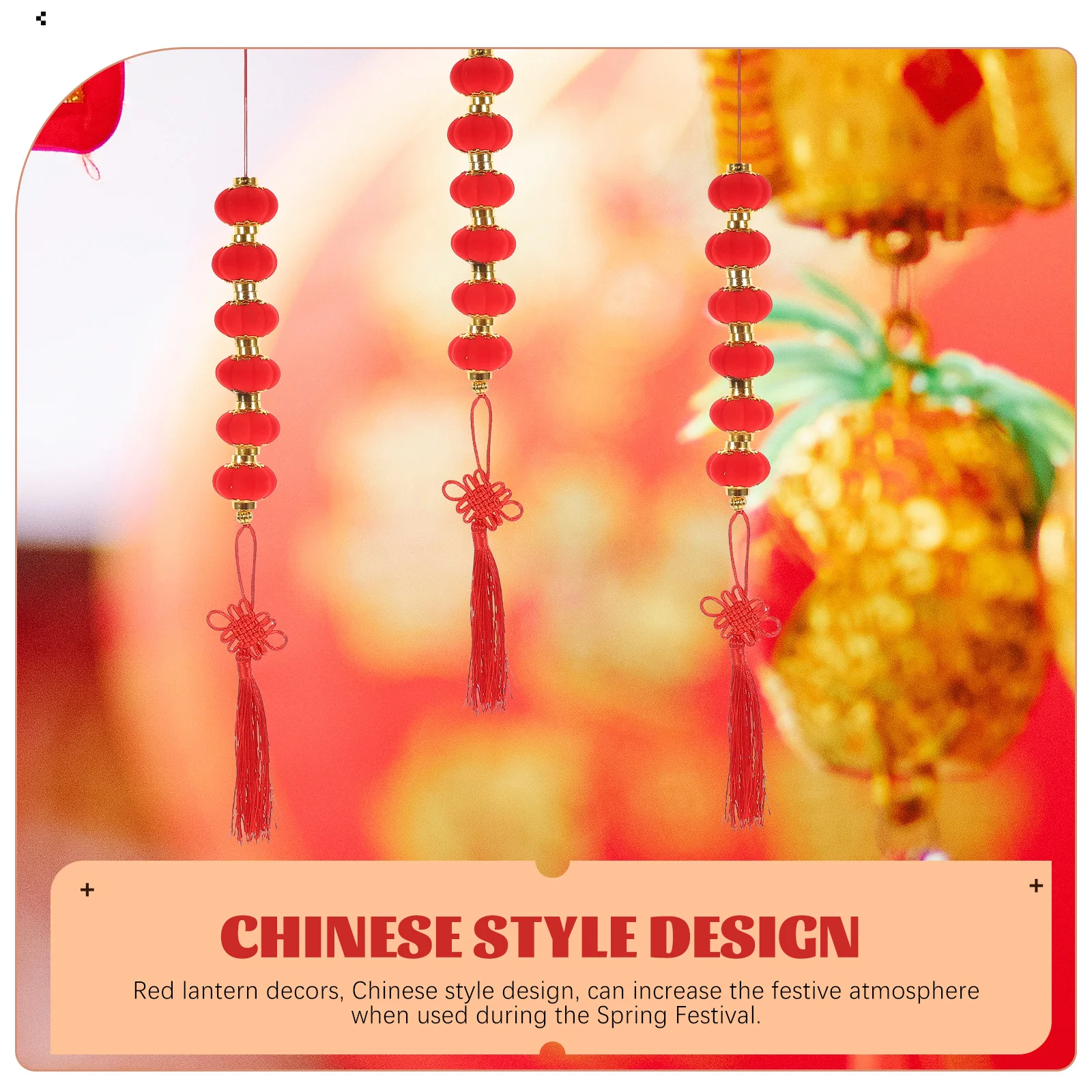 

Mini Holiday Lanterns Red Chinese Style Pendant New Year Decor Wall Hanging Festive Supplies Lantern String