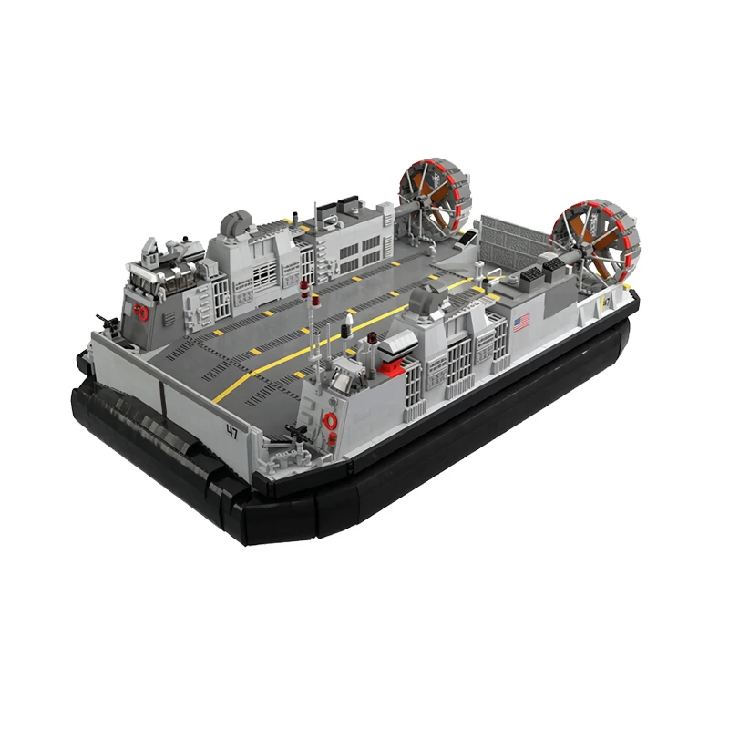 Landing Craft Air Cushion Model MOC Building Bricks War Equipment Modular Technology Gifts Holiday Assemble Children Toys Suit