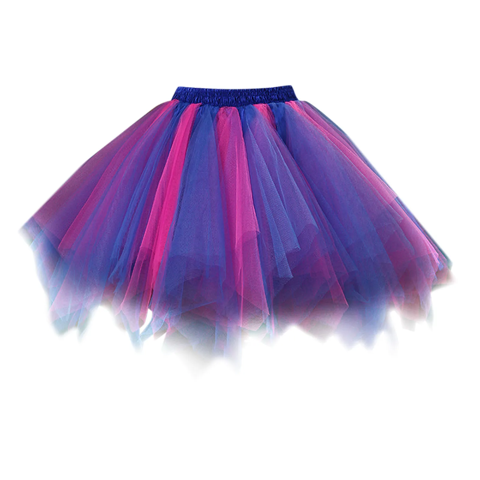 Princess Midi Fairy Tulle Skirt Pleated Dance Tutu Skirts Womens Lolita Petticoat Jupe Tulle Femme Party Puffy Skirts Adult