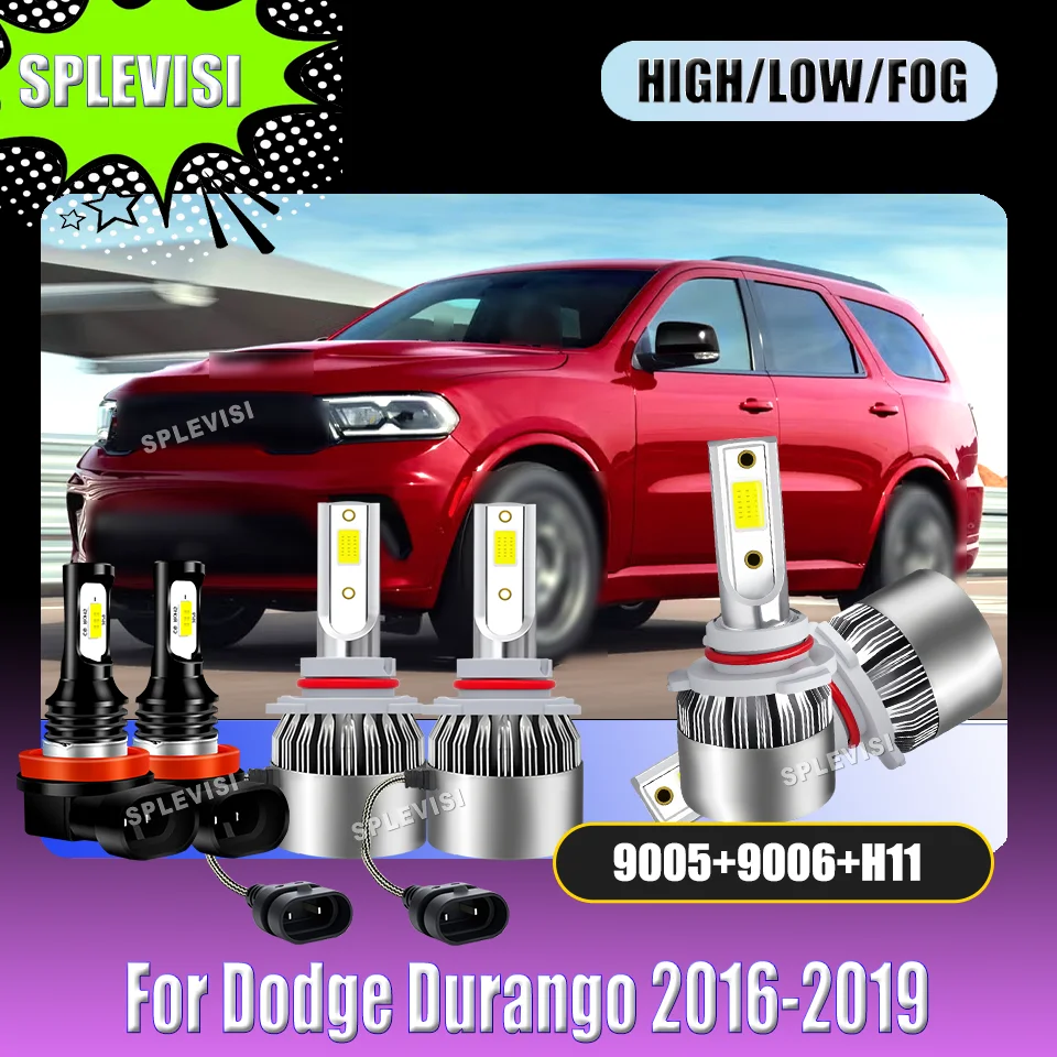 Luz LED para Auto, Faro Delantero, Luz Antiniebla, Larga Distancia, 6000K, Blanco, 9005 9006 H9, para Dodge Durango 2016 2017 2018 2019