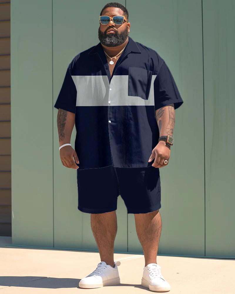 Biggmans-Verão Short Sleeve Shirt Set, Plus Size, Shorts, Casual, Férias, Padrão Retro, Oversize Roupas, L-9XL, 7XL, 8XL, 9XL