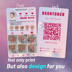 DsgnTouch-tarjeta de visita pequeña personalizada, diseño de plantilla 2024, código QR de redes sociales, impresión personalizada de Instagram