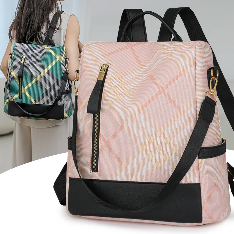 ريترو ستايل عالية السعة حقائب النساء مكافحة سرقة تصميم حقيبة الظهر عادية السفر بولي Leather الجلود الإناث حقيبة الظهر المرأة حقائب كتف جديدة