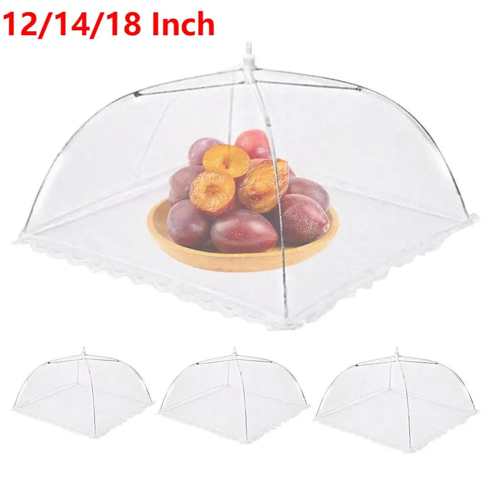 Food Cover Mesh Folding Washable Tables Food Cover Anti-Fly Mosquito Tent Insect Proof Protective Dish Cover Home Kitchen Gadget