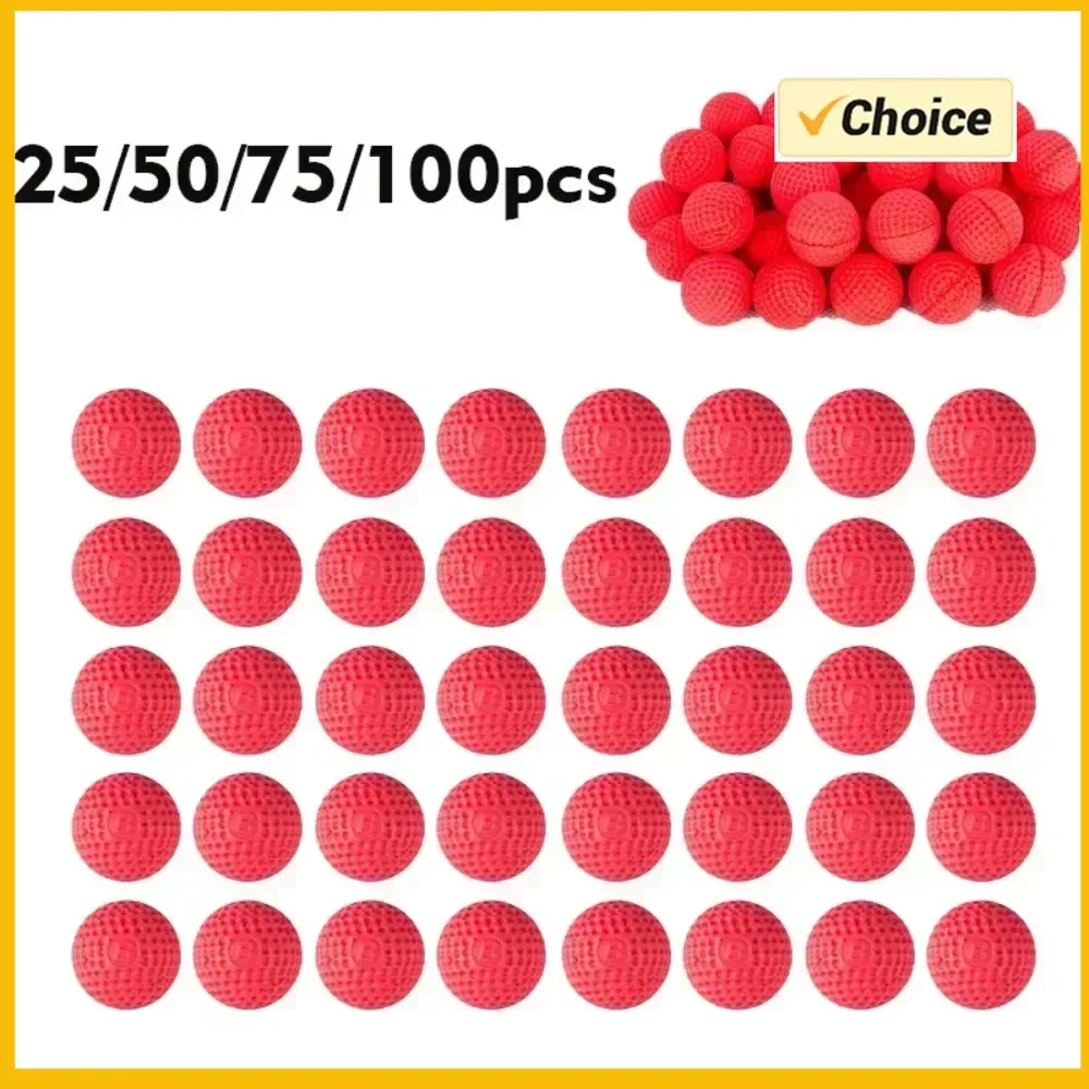 H25/50/75/100 SZT. Czerwone Miękkie Kulki z Pianki Apollo do Pistoletów Zabawkowych Rival, Kulki do Treningu na Zewnątrz, Czerwone Amunicje
