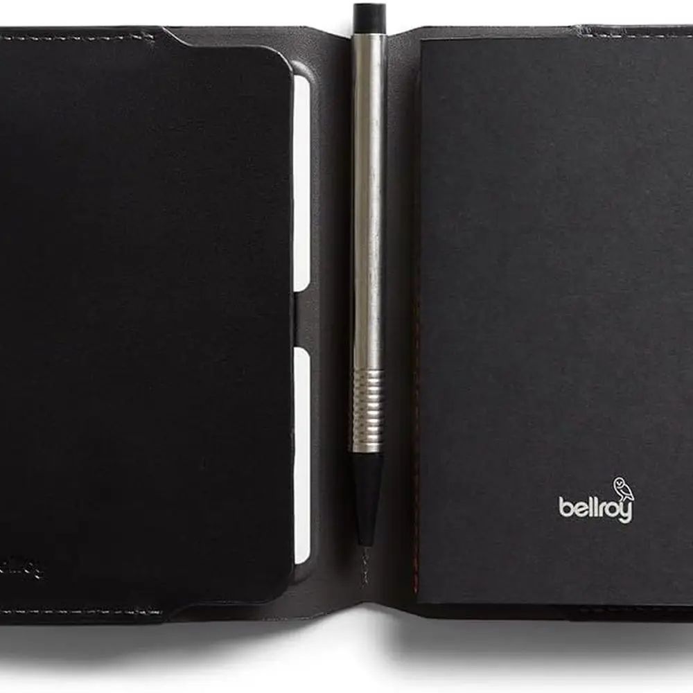 Leather Notebook Cover, Black - Premium Folio for Protection and Style