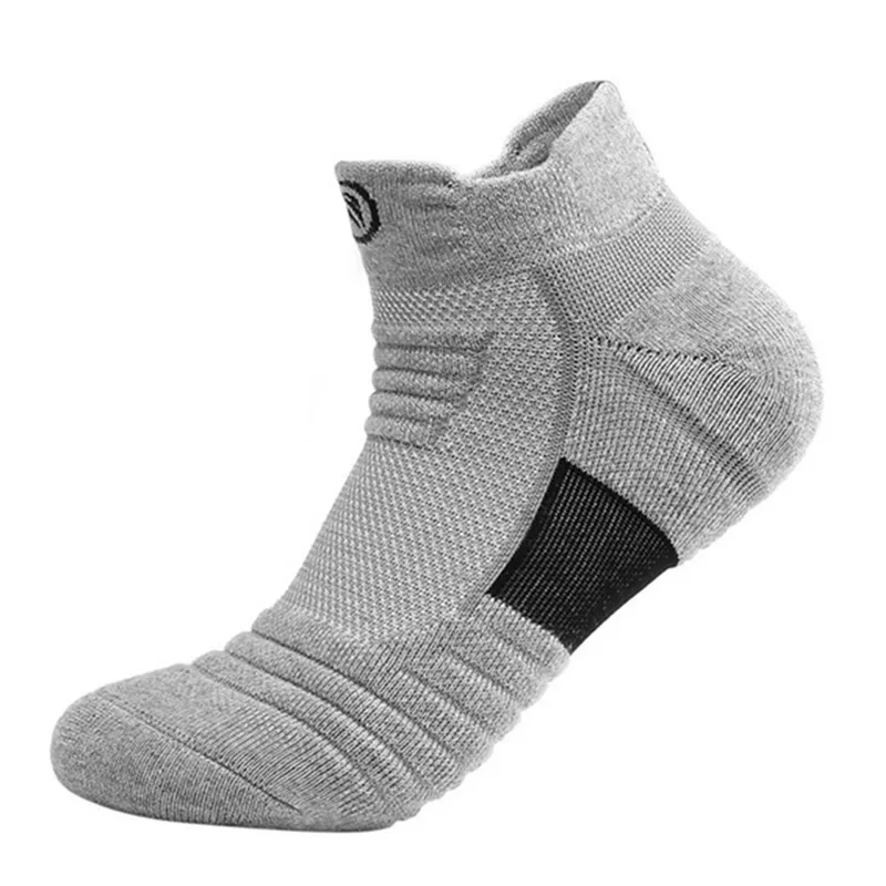 Men\'s Sports Towel Thick Basketball Sock Ankle Terry Winter Warm Solid Color Men Large Size Cotton Short Socks