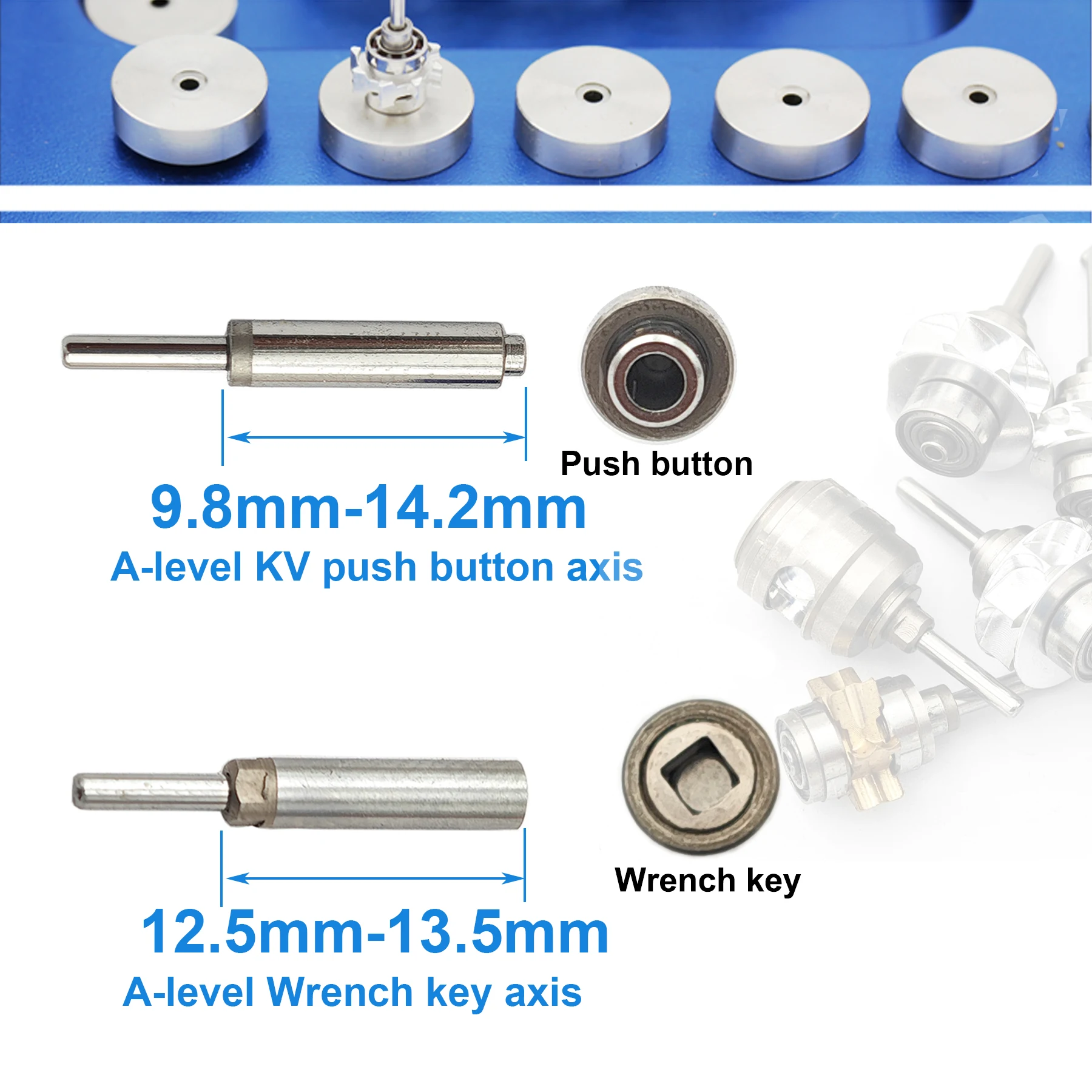 

Dental Turbine Spindle Push Button Axis Rotor Wrench Cartridge Shaft NSK KAVO WH Sirona High Speed Handpiece Rotor 5Pcs