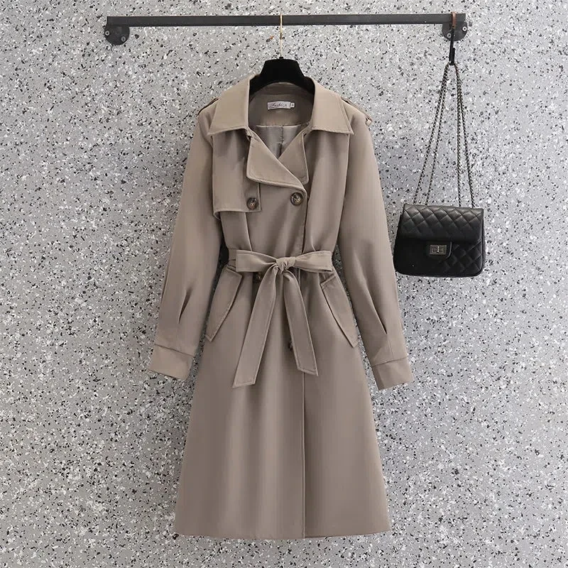 Spring Autumn Trench Coat Women 2024 New Korean Double Breasted Mid Long Women Trench Overcoat Windbreaker Female Outerwear Tops