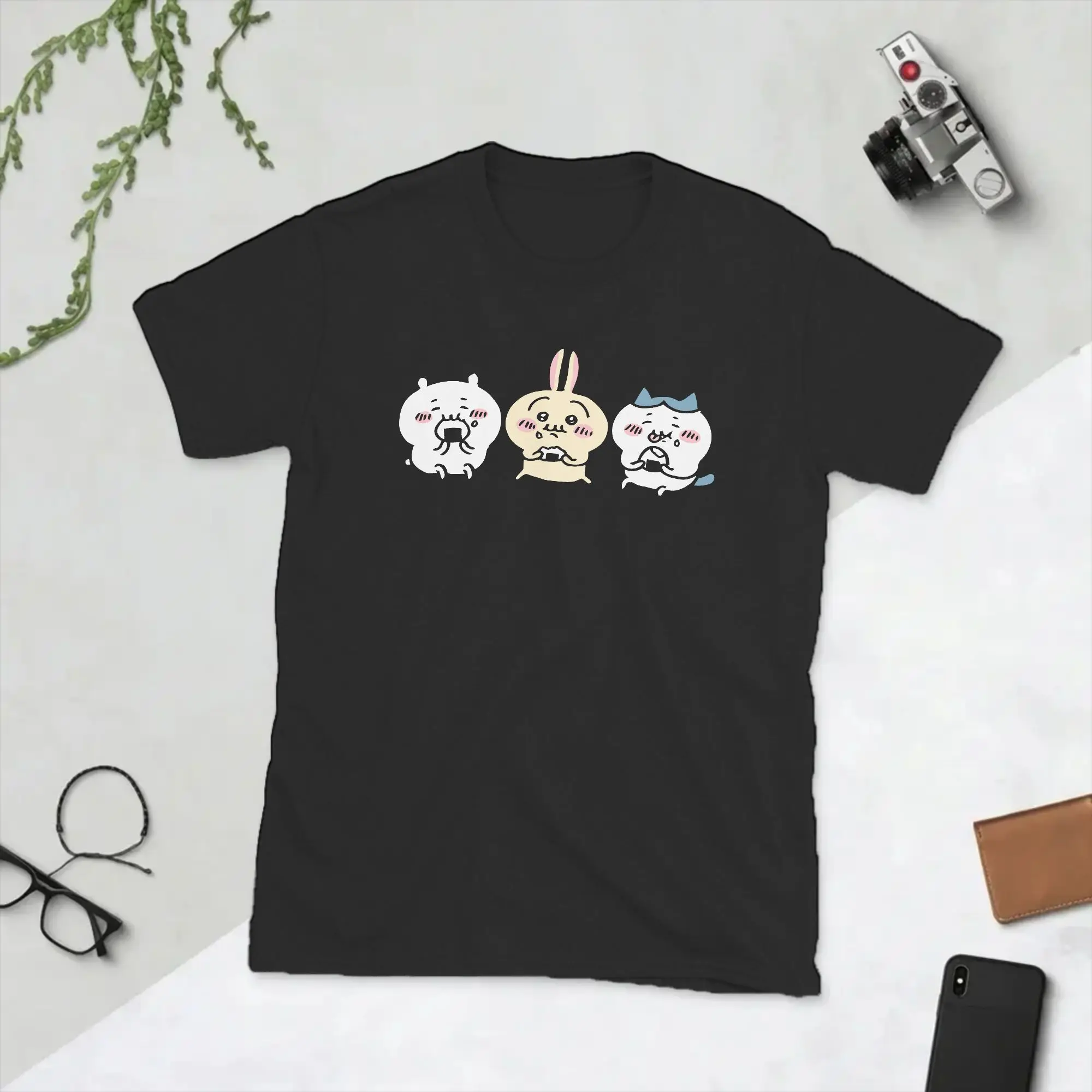 Men's Chiikawas Hachiware Usagi T Shirts  Cotton Tops Novelty Short Sleeve O Neck Tees Gift Idea T-Shirt