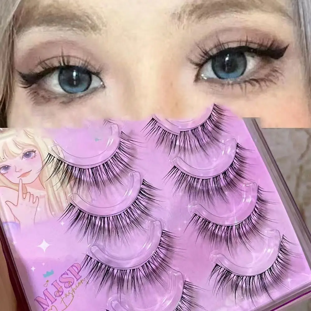 4 Paar natürliche falsche Wimpern wasserdicht realistische handgemachte Make-up-Tools japanische ultra feine falsche Wimpern Set Frauen