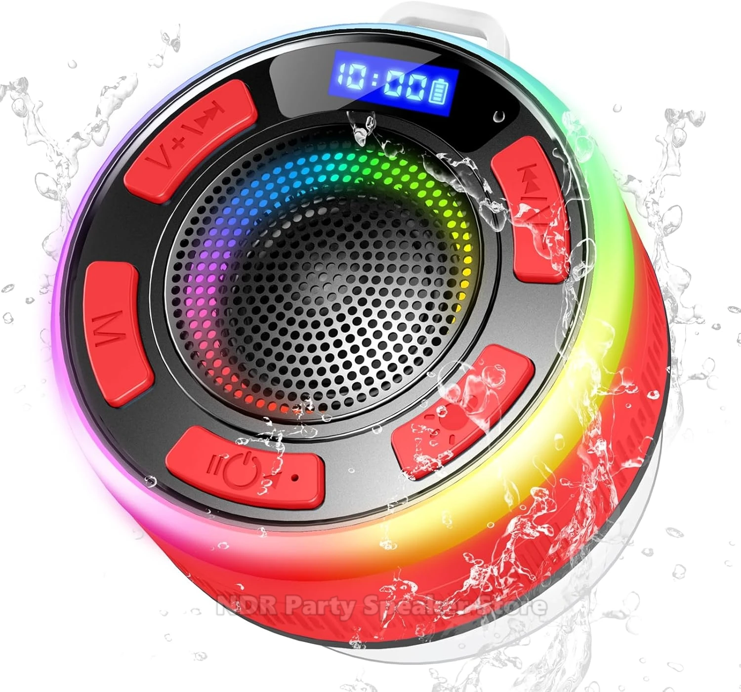 Portable IPX6 Waterproof BT5.1 Mini Music Audio LED Car Speaker Outdoor Wireless Bluetooth Speaker Bathroom Adsorption Soundbox