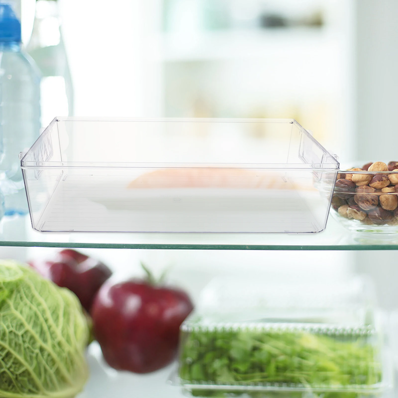 

Plastic Food Container Refrigerator Storage Box for Fruit Vegetable Eggs Kitchen Bin Case Crate Transparent Drain Box High Grade
