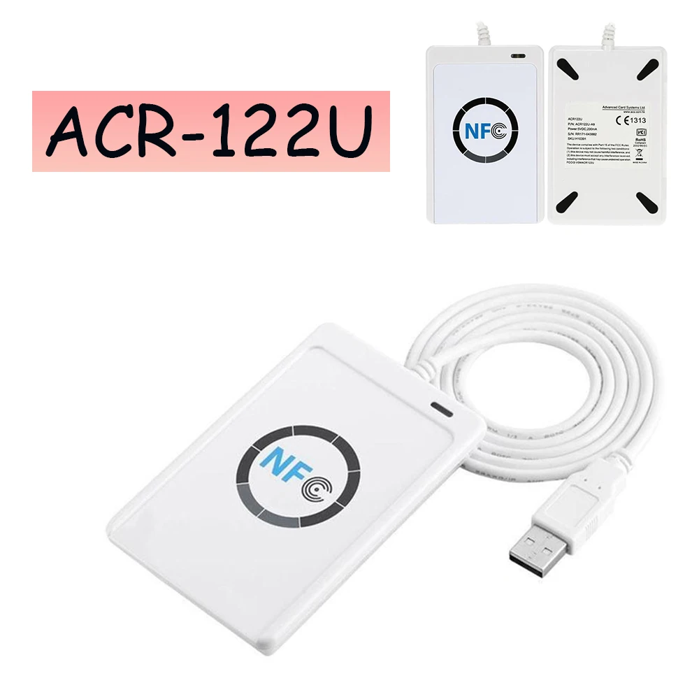 RFID Smart Chip ACR122U Card Reader 1K S50 TokenDuplicator 13.56Mhz NFC Token Clone Copier ISO14443 Key Copier IC Programmer