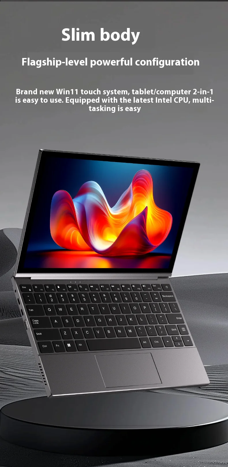 SZBOX كمبيوتر محمول معدني TX18 10.95 بوصة 2 في 1 كمبيوتر محمول Intel i5-1250P MAX Turbo 4.4 جيجا هرتز DDR4 WiFi6 BT5.2 NVME SSD لعبة مكتب كمبيوتر صغير #4