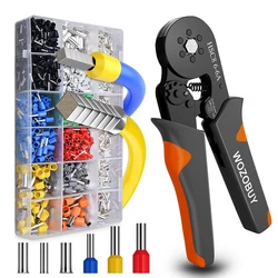 Ferrule Crimping Tool Kit, AWG23-7 Self-adjustable Ratchet Wire Crimping Tool Kit Crimper Plier Set Connectors Wire End Ferrules