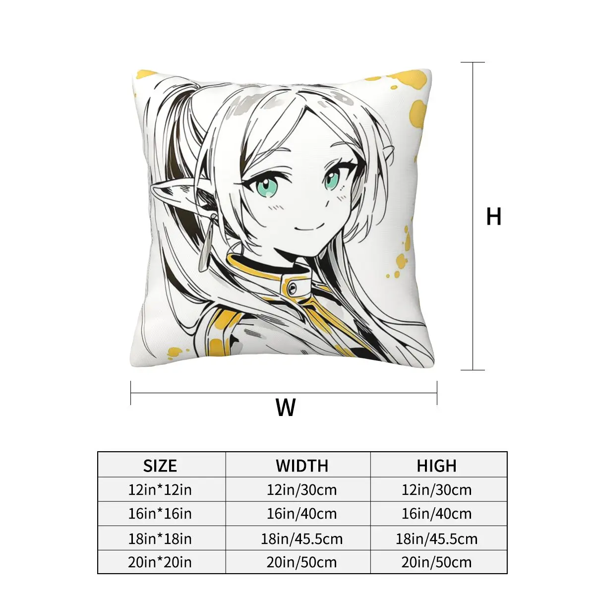 Frieren Beyond Journey's End Anime Square Pillowcase Cushion Cover Pillow Case Throw Pillow Cover for Home Bedroom Car