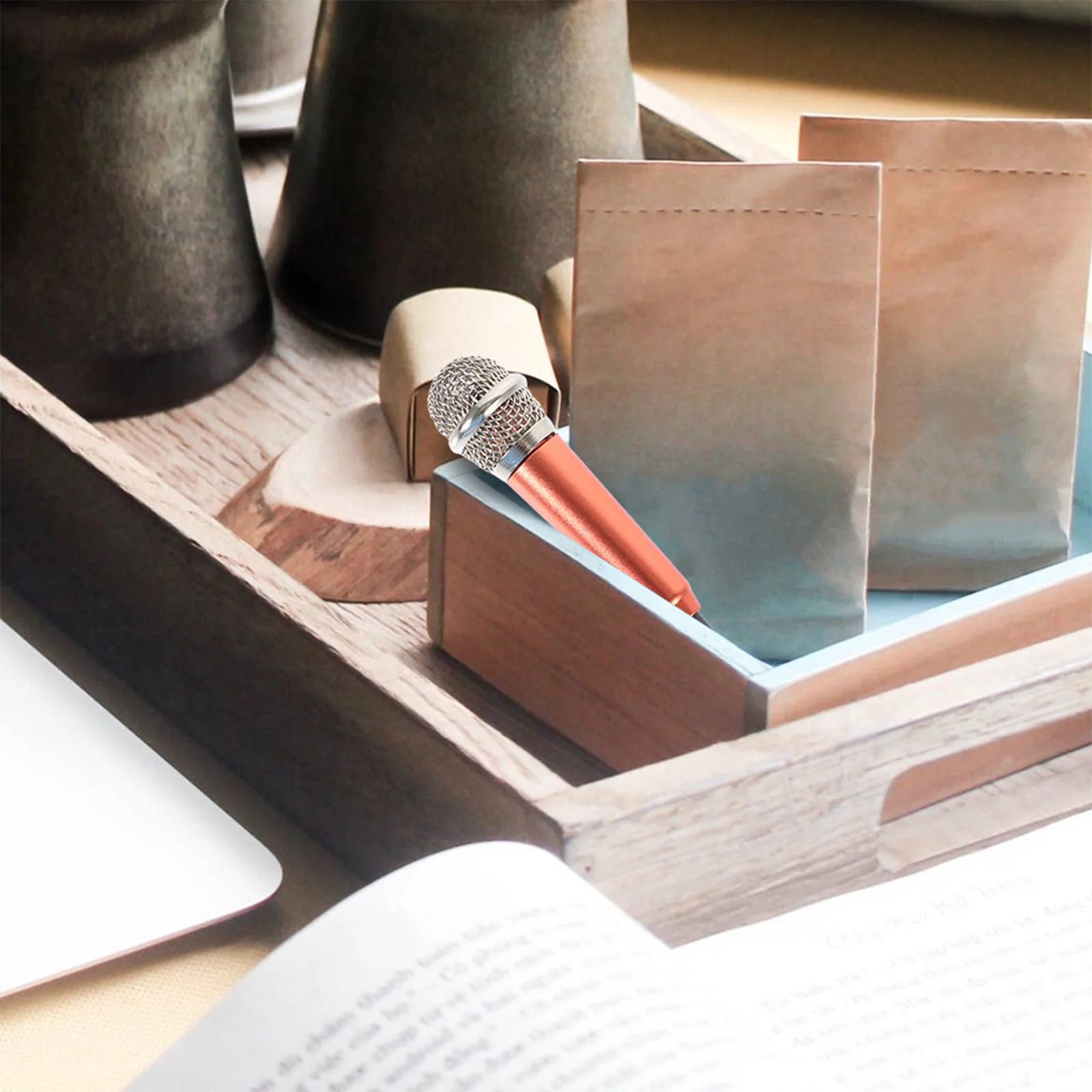 

4Pcs Metal Mini Microphones Portable Handheld Microphone for Phone Singing Recording Home Ktv Mini Microphone Singing Mic