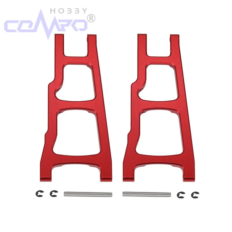 Brazos de suspensión inferiores delanteros y traseros de aleación, 4 Uds., para coche modelo RC 1/10 Traxxas Slash 4x4 Rustler Stampede XO-1, piezas de mejora