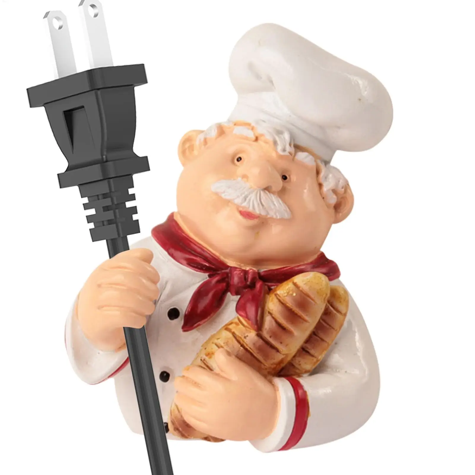 Power Plug Hook Resin Cable Clip Wire Wall Organizer Cartoon Kitchen Wall Cord Keeper Chef Decor for Home Garden Garage