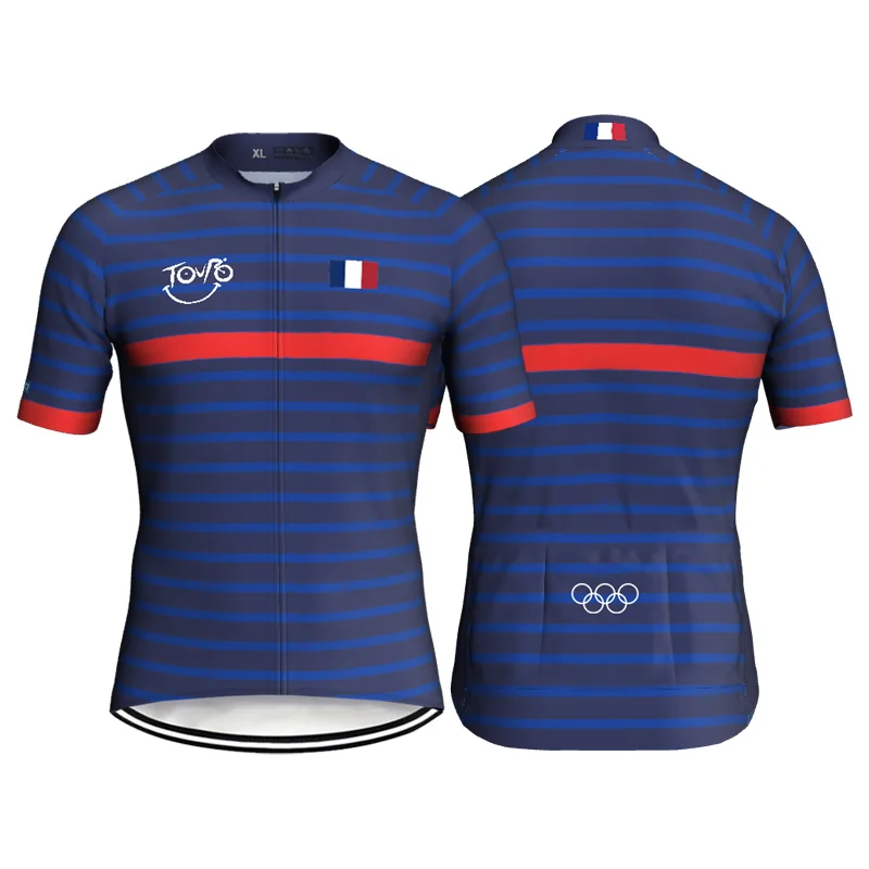 

France Summer MTB Bicycle Jersey Cycling Short Shirt Dry Breathable Top Racing Ropa Ciclismo Mountain Popular Maillot Sport Bib