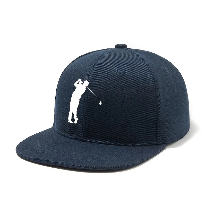 A Unisex Fashion Versatile Printed Golf Player Silhouette Hip-Hop Hat, Classic Outdoor Lightweight