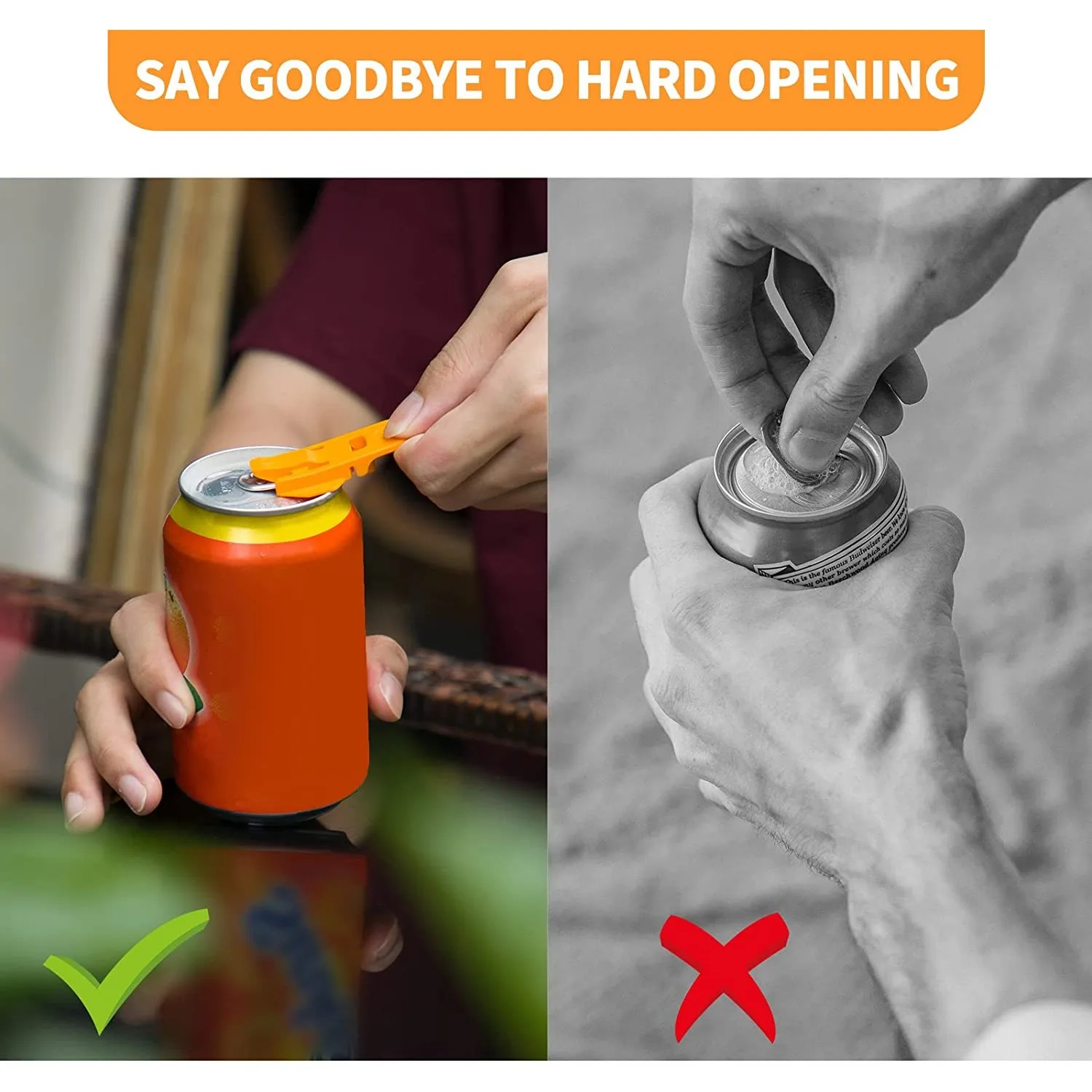 6 Stück Sodas Dosenöffner, manueller wiederverwendbarer Öffner für Cola, Bier, Soda, Getränke, Aluminium, Getränkedose, Ringöffner, Werkzeuge, einfach zu bedienen – Detail 3