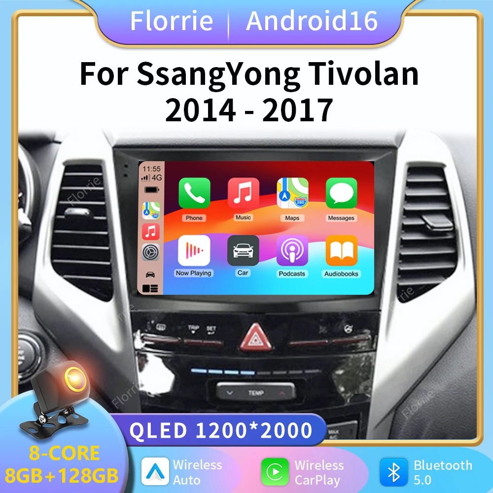 2K Android Carplay Auto Car Radio For SsangYong Tivoli 2015 - 2022 Multimedia Player Auto Radio GPS Navigation TV Head Unit 2din