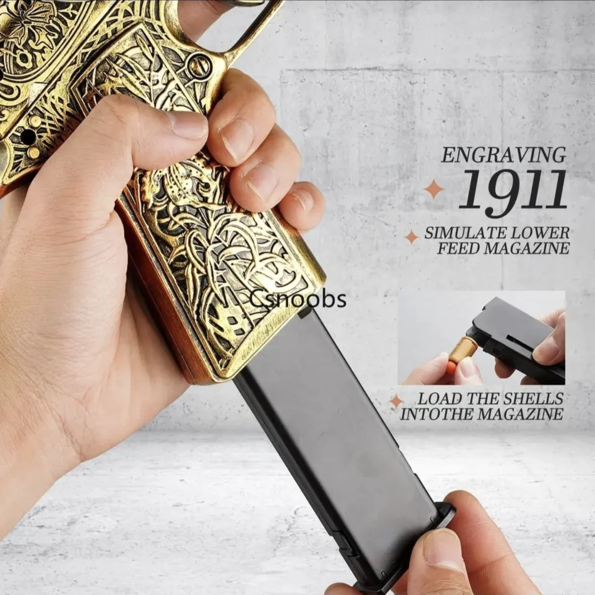 空のシェル排出おもちゃの銃彫刻 M1911 ピストル連続発射エアガンソフト弾丸ブラスタークリスマス誕生日ギフト