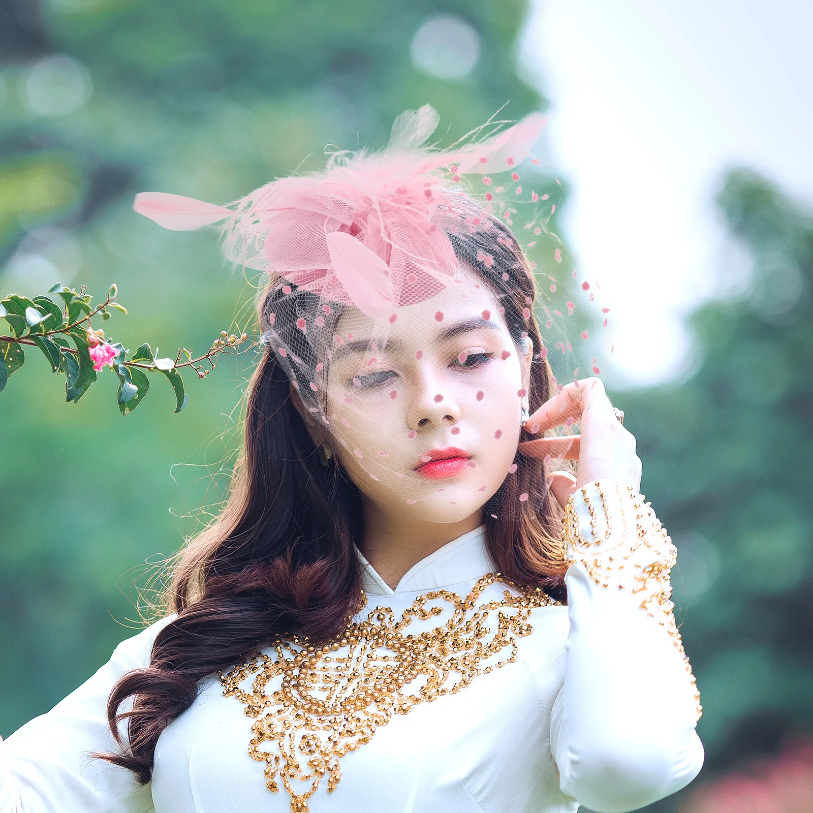 

Pearl Mesh Hair Accessory Black Bridal Accessories Women Fascinator Clip Hat Tea Party Wedding Bride Headdress