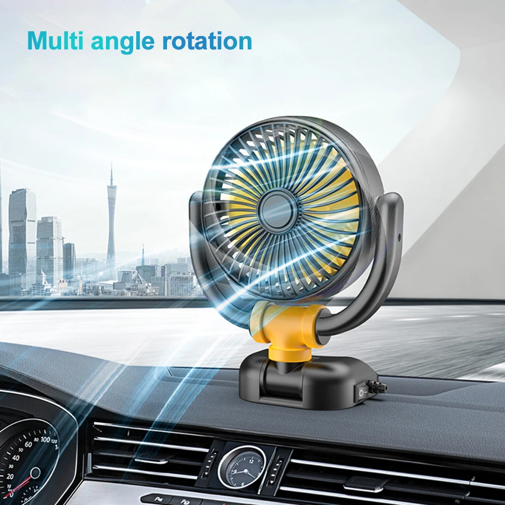 5V 12V 24V Car Fan 360 Rotation Car Air Ventilation Fan Low Noise Auto Dashboard Air Vent Cooling Fan for Car Truck SUV Summer