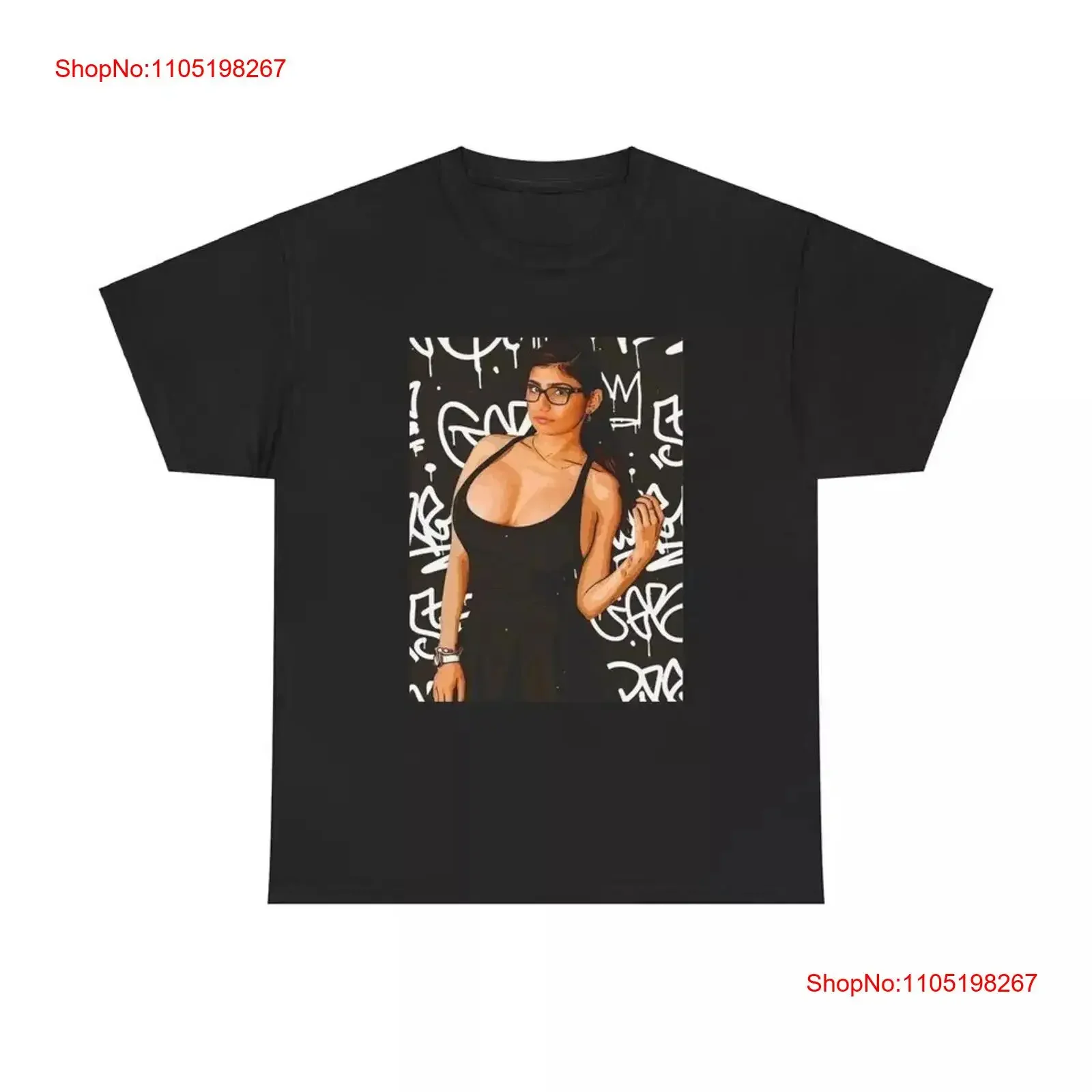 ميا خليفة تي شيرت مضحك نموذج فقط المشجعين القطن الثقيل خمر غسلها لينة مريحة مصمم الملابس أوم عارضة #1