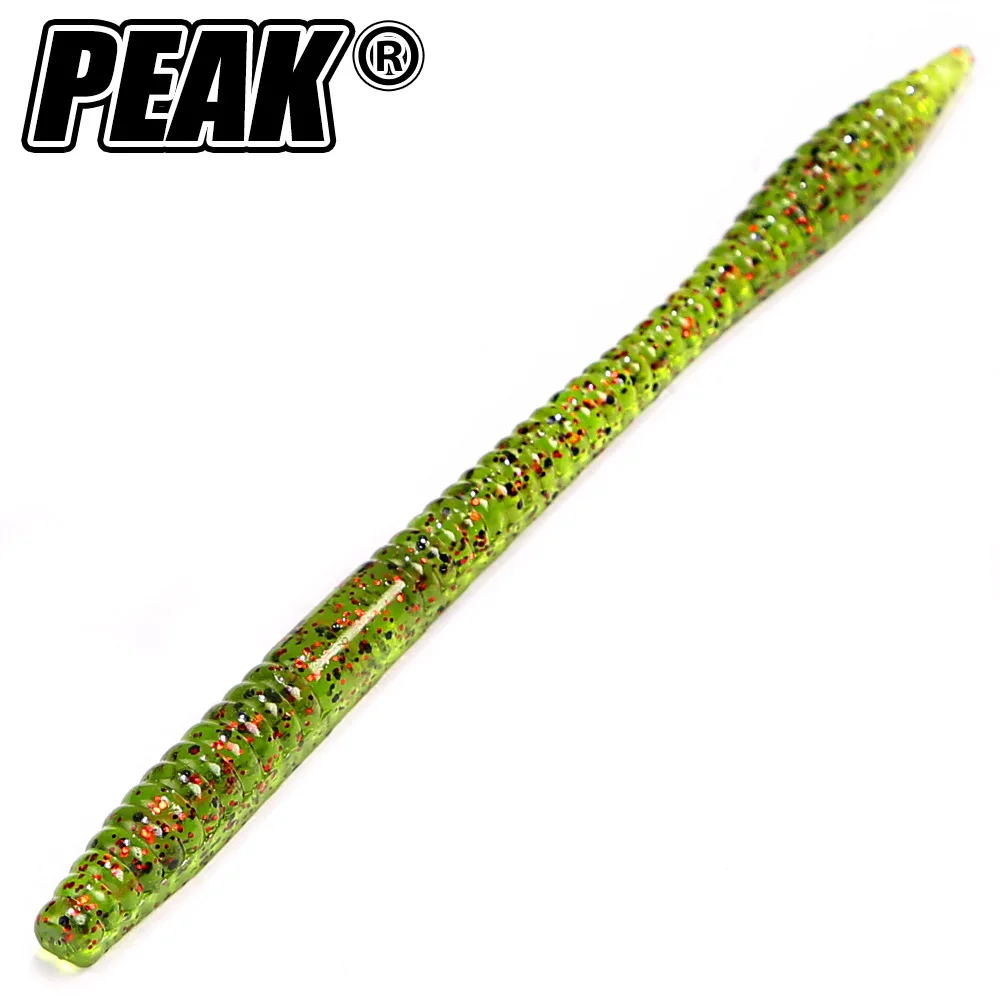 PEAK Weicher Plastik-Wurm Angelköder für Barsch Stickbait Künstlicher Weichköder Wacky Texas Rig Angelzubehör