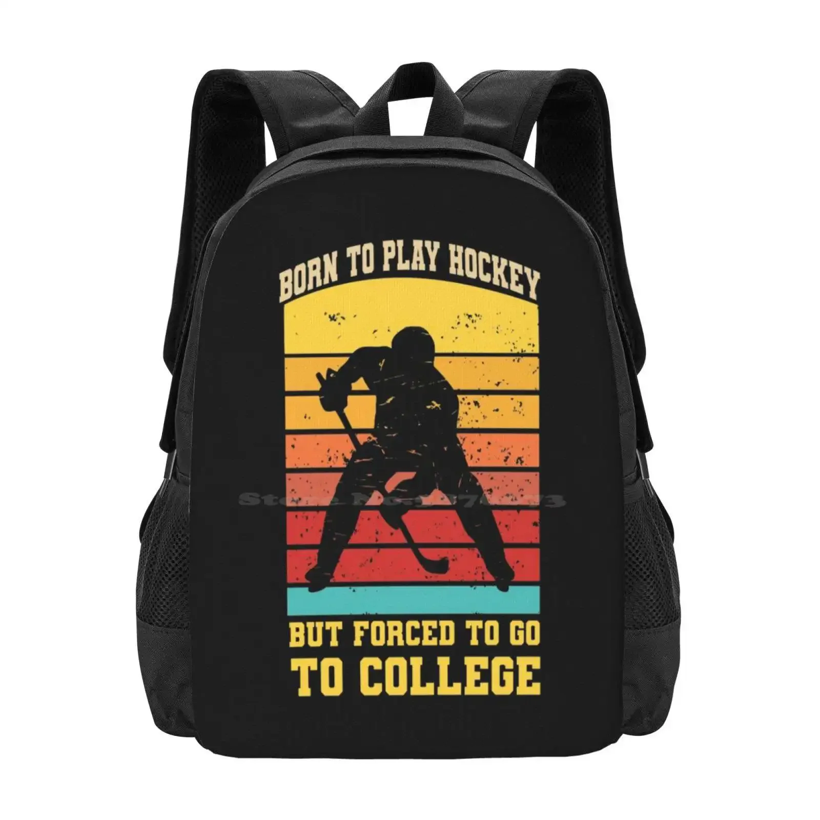 

Born To Play Hockey But Forced To Go To College Pattern Design Bagpack Школьные сумки Born To Play Hockey But Forced To Go To