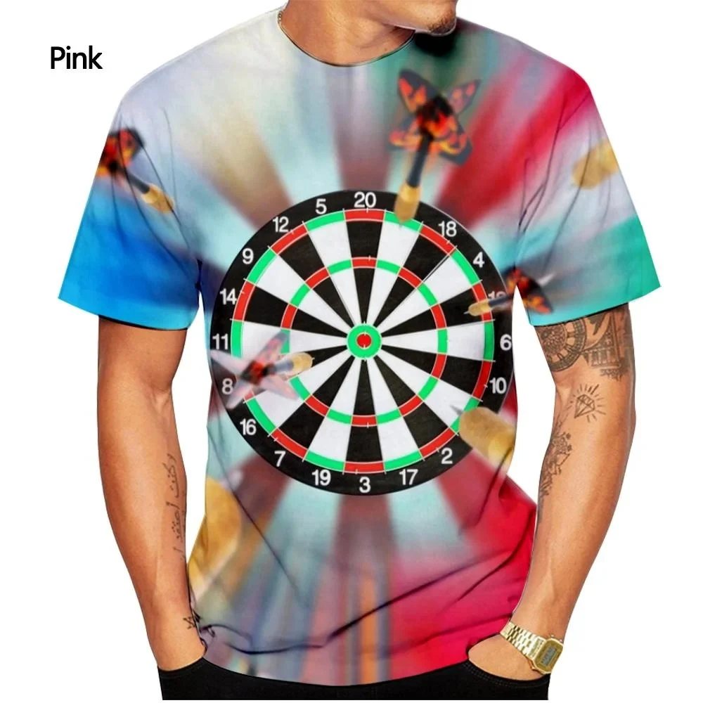 Darts Throwing Game 3D Print T-Shirt For Girls Boys Summer Children Casual Short Sleeve Darts Board T Shirt Kids Baby Cool Tops