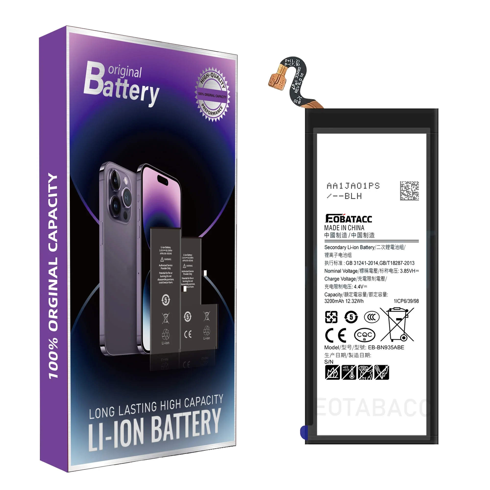 

Новый высококачественный аккумулятор EB-BN935ABE, 2025 года, 3200 мАч для Samsung Galaxy Note 7/N935 ПРИМЕЧАНИЕ FE Bateria