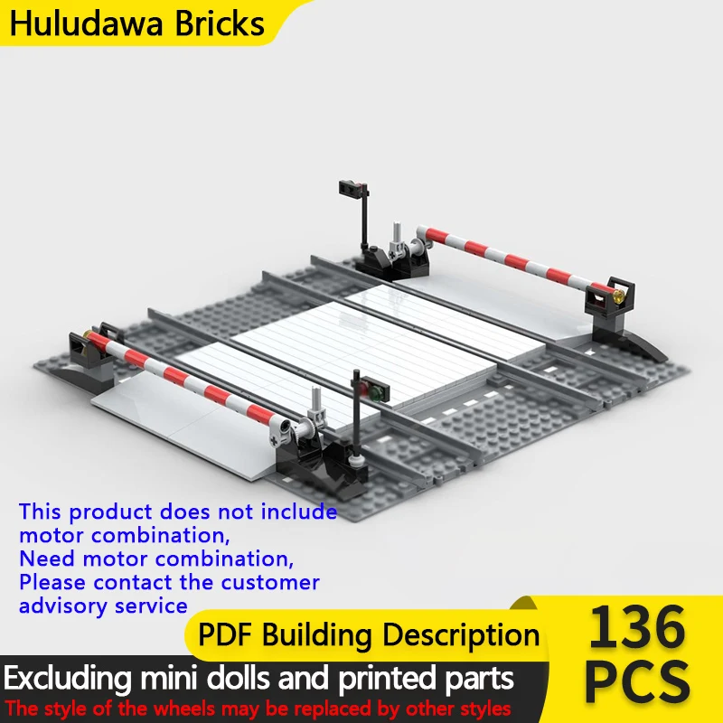 

Модель с видом на улицу MOC, строительные кирпичи, железная дорога, две рельсы, пересекающие модульные технологии, детские праздничные подарки, сборные игрушки, костюм