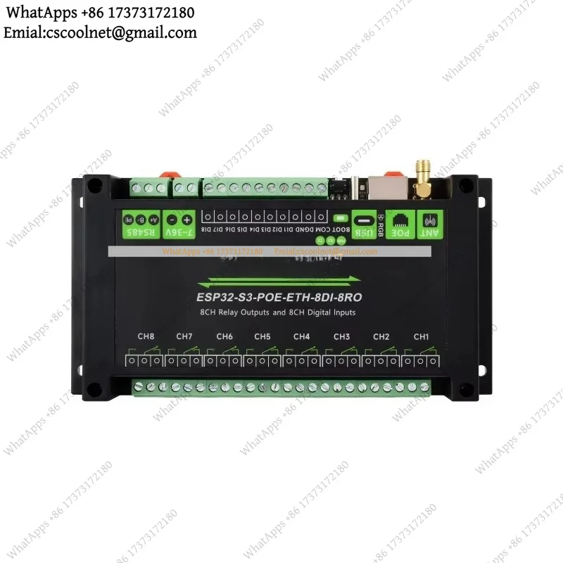 k06 Industrial 8-Channel ESP32-S3 WiFi Relay Module Isolated RS485 Interface Multiple Isolation Protection