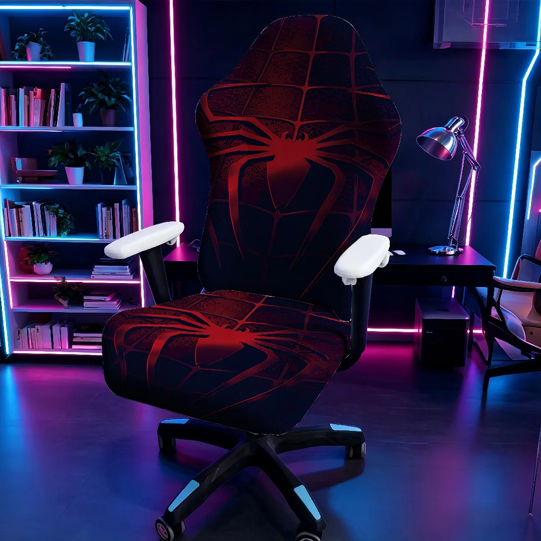 Spider Print Gaming Chair Cover Stretch Elastic Slipcover Universal Computer Office Chair Protector