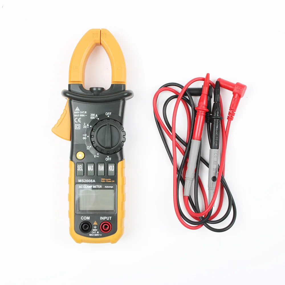 High quality MS2008A Digital Clamp Meter AC DC Current Voltage Resistance Tester