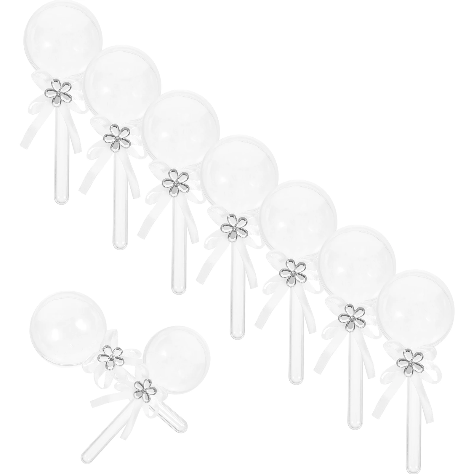 

12pcs Candy Boxes Wedding Favor Clear Lollipop Shape Plastic Container Party Favors Family Celebration Chocolate Candies