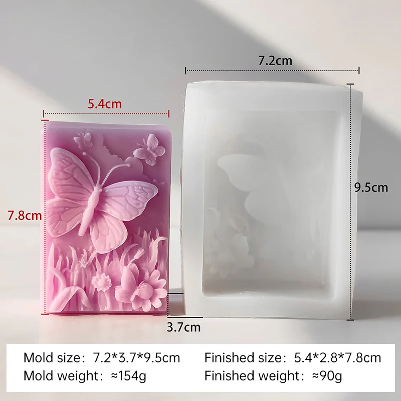 Dargonfly sabão silicone vela molde redondo flor em forma de borboleta diy artesanal sabão fazendo molde