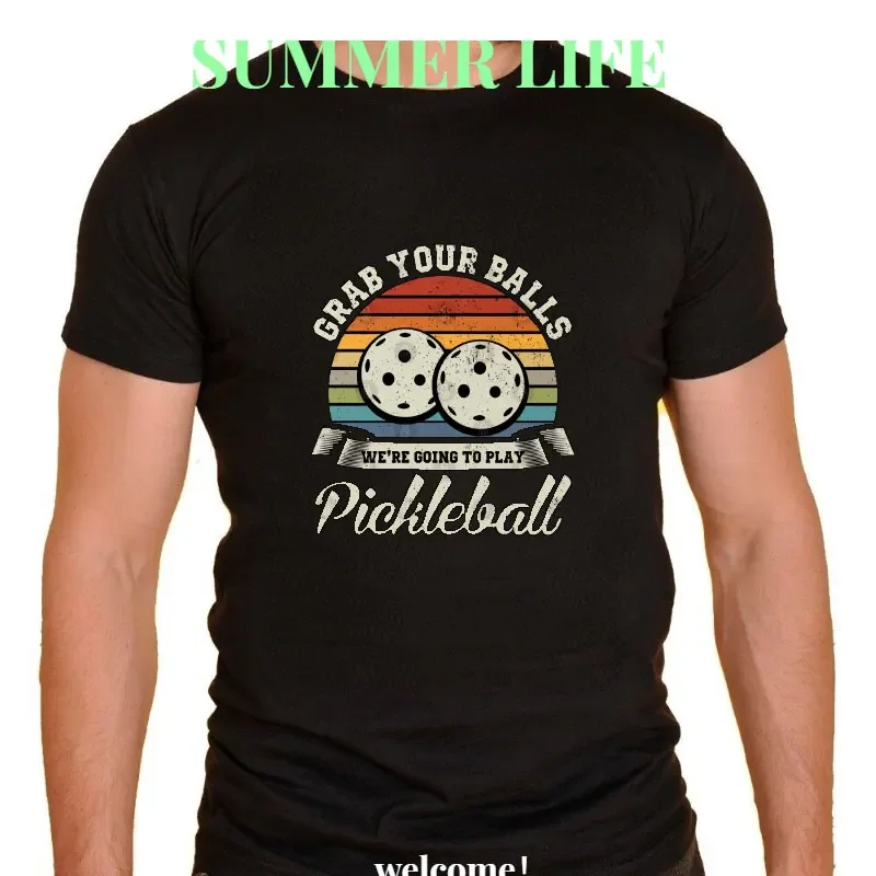 Funny Men's Pickleball Stay Out of The Kitchen Play Pickleball T-Shirt Plain Men Modal Tops Shirt  Women Graphic T Shirts