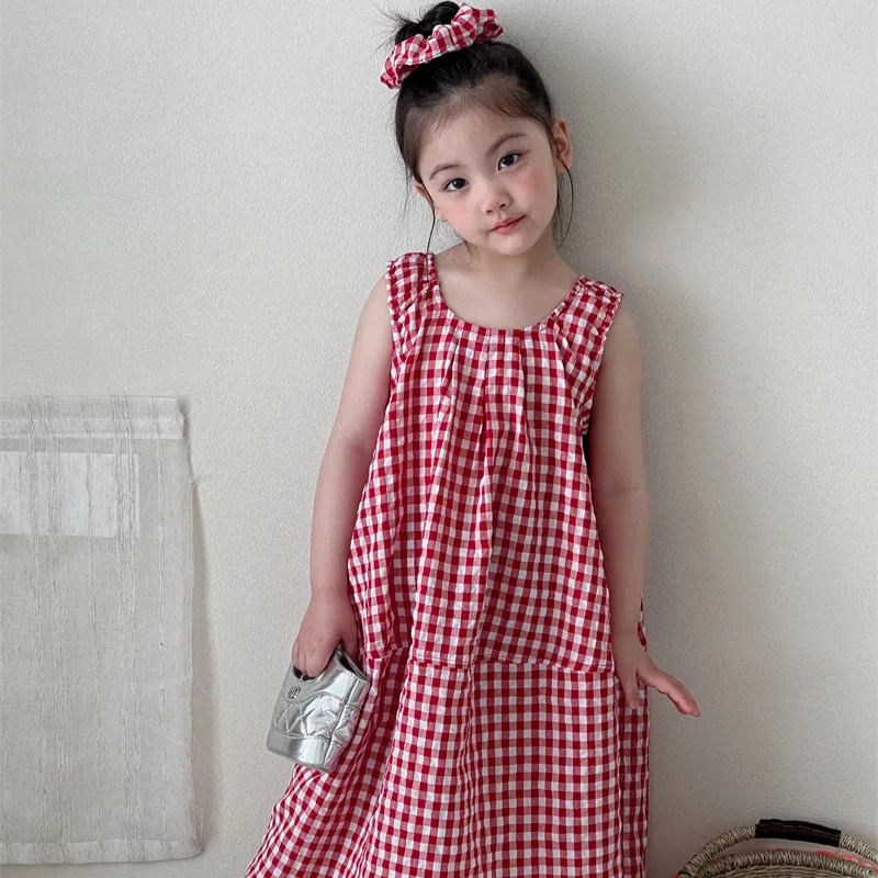 

Children's Clothing Girls Plaid Skirt 2025 Summer New Foreign Style Children's Casual Dress Baby Skirt