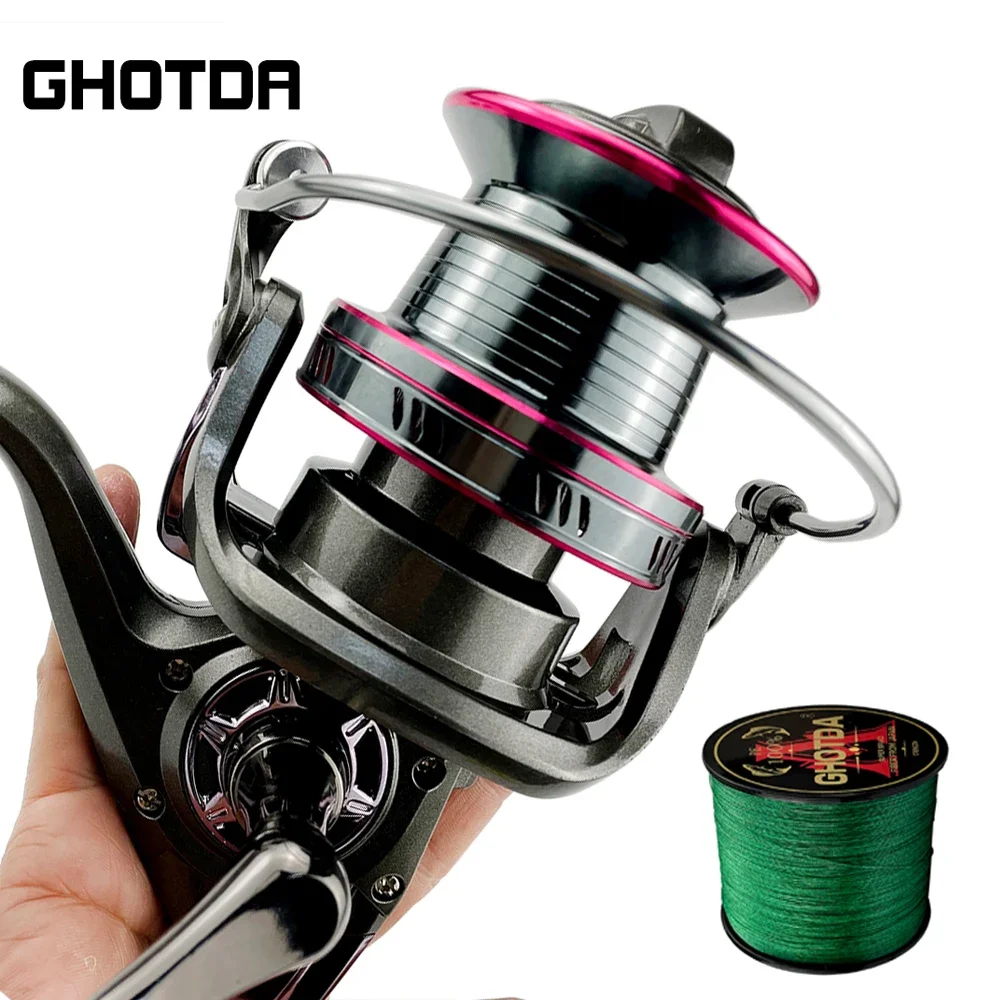 Carrete de pesca giratorio, accesorio ultraligero de arrastre máximo de 30kg, para Surfcasting, Jigging de agua salada con Kit de sedal, 9000, 10000, 12000