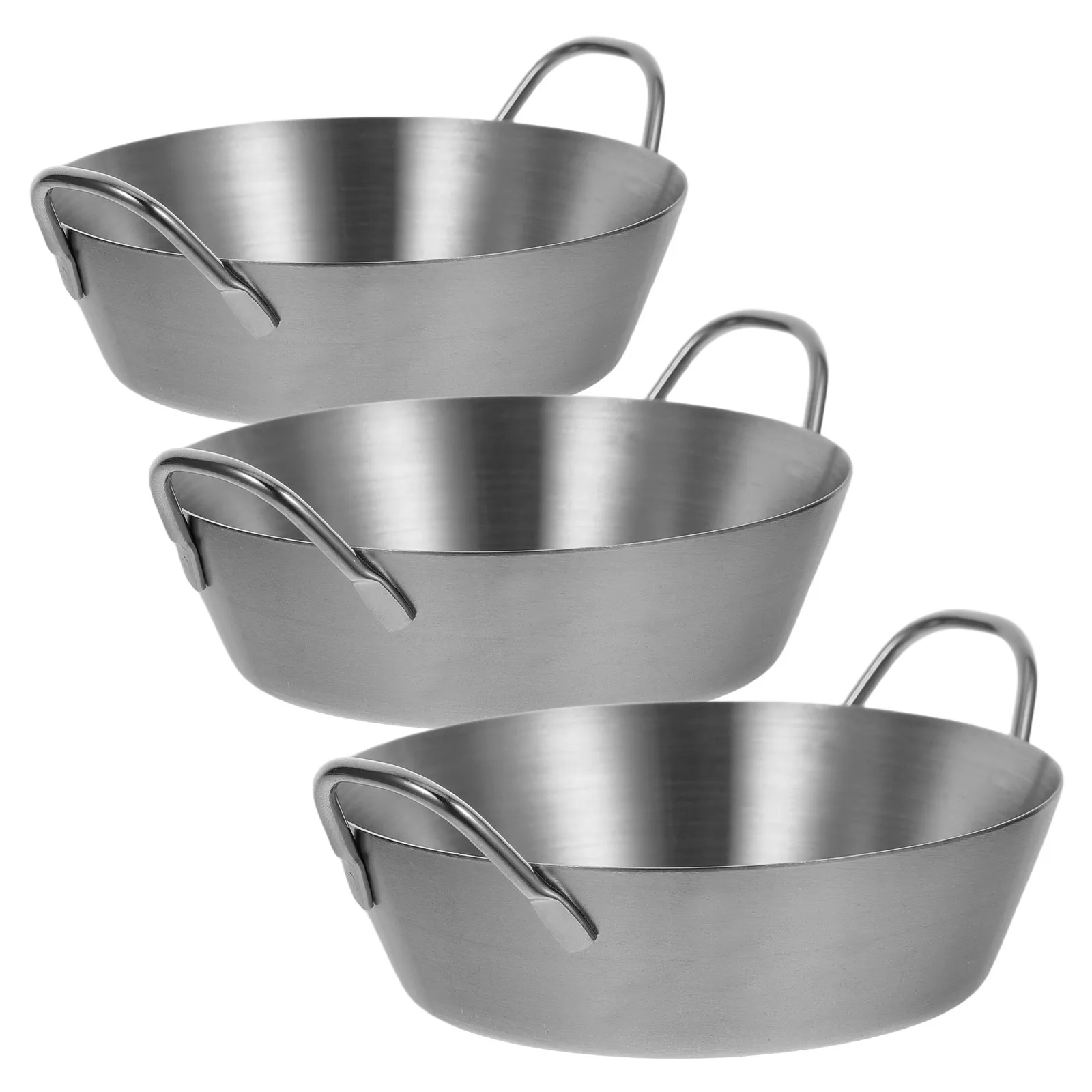 

3Pcs Stainless Steel Bowls Set Compact Multi Functional Kitchen Prep Mixing Serving Storage for Salad Fruit Snacks Sauces Ramen