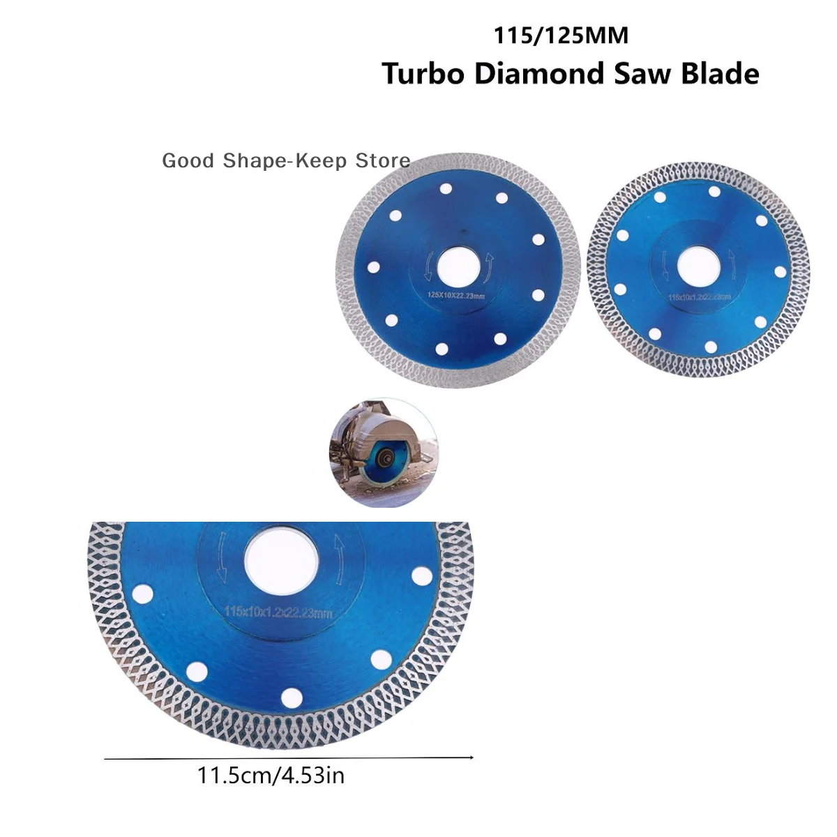 Tarcza diamentowa o dużej wytrzymałości: 115/125 mm do cięcia granitu, marmuru, ceramiki i płytek porcelanowych
