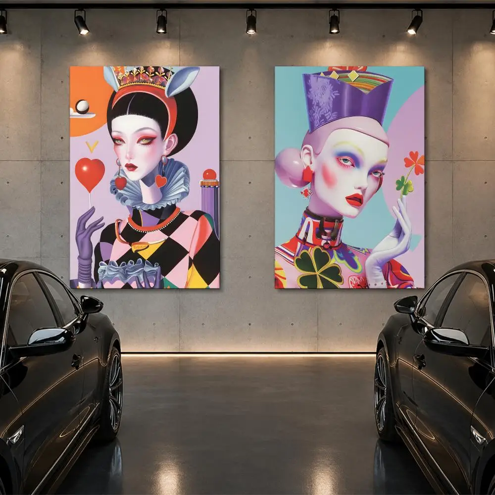 Playing Cards Queen Creative Art Fashion Poster Room Decor Home Wall Art Printing Waterproof Garage BedRoom Posters Gift