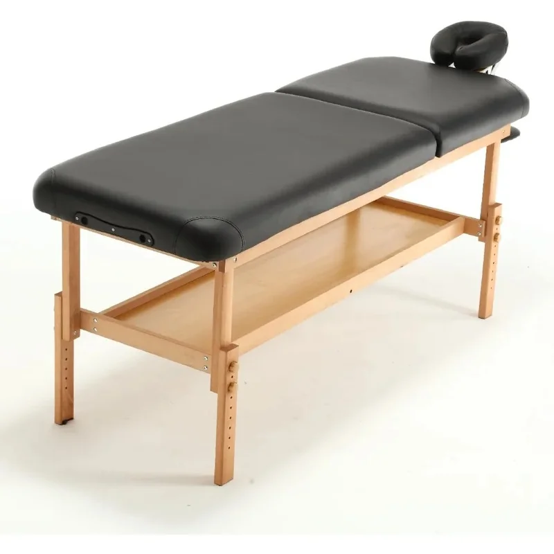 

Professional 27" Wide Adjustable Height and Backrest Stationary Massage Table Spa Bed, Heavy Duty Design for Massage Therapy